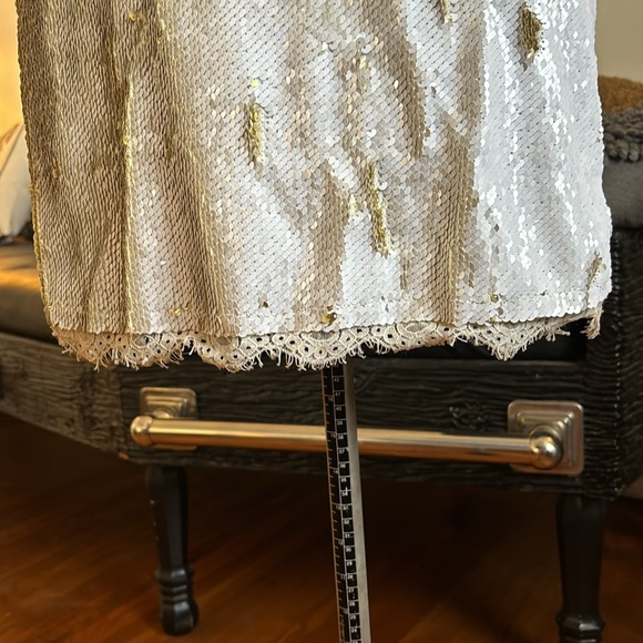 Women’s Free People white/gold sequin mini dress, size Small - Picture 4 of 8